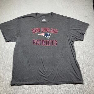 New England Patriots T‎ Shirt Mens 3XL Gray Short Sleeve NFL Football Fanatics